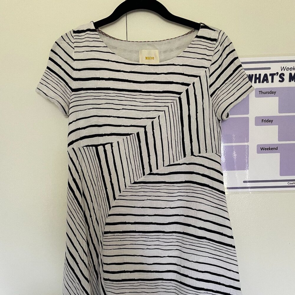 Anthropologie Maeve Black and White Striped Dress Size XS 🖤 🤍 🖤